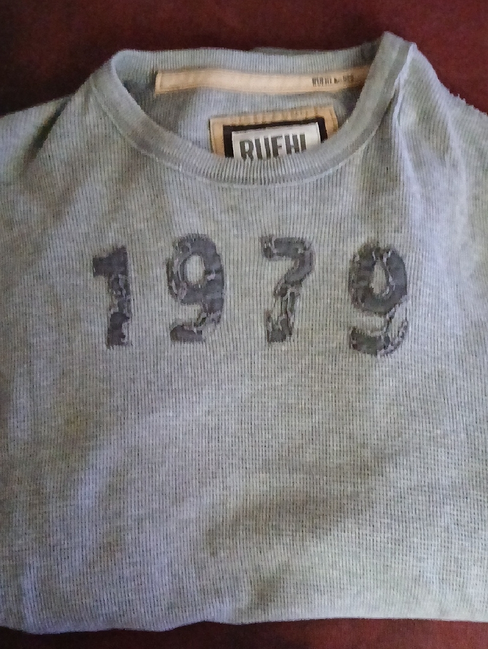 Ruehl No.925 Light Blue Long Sleeve Shirt with Dark Blue '1979' Graphic